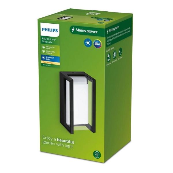 Aplique LED exterior rectangular PYRONA 12W 2700K IP44 | LeonLeds