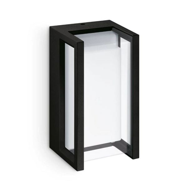 Applique murale LED d'extérieur rectangulaire PYRONA 12W 2700K IP44 | LéonLeds