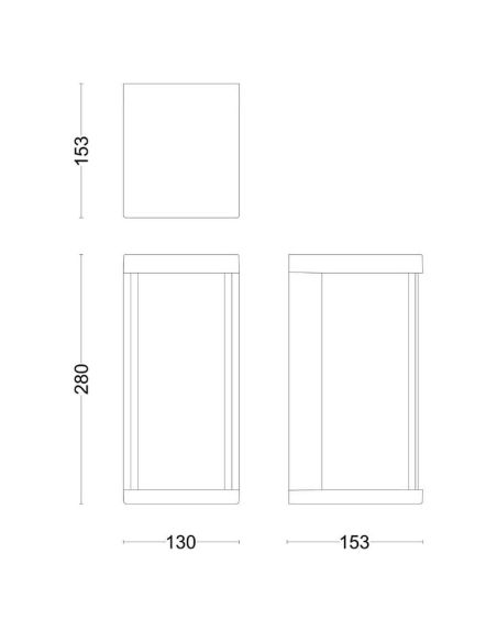 KYRIE applique murale extérieure LED supérieure 12W 2700K IP44 | LéonLeds