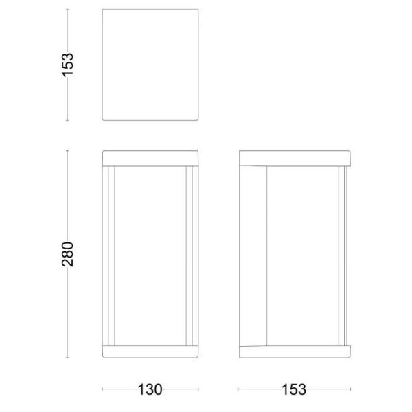 KYRIE applique murale extérieure LED supérieure 12W 2700K IP44 | LéonLeds