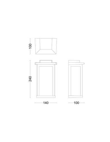 Aplique de pared exterior MIRTH Sin Bombilla max.25W E27| LeonLeds