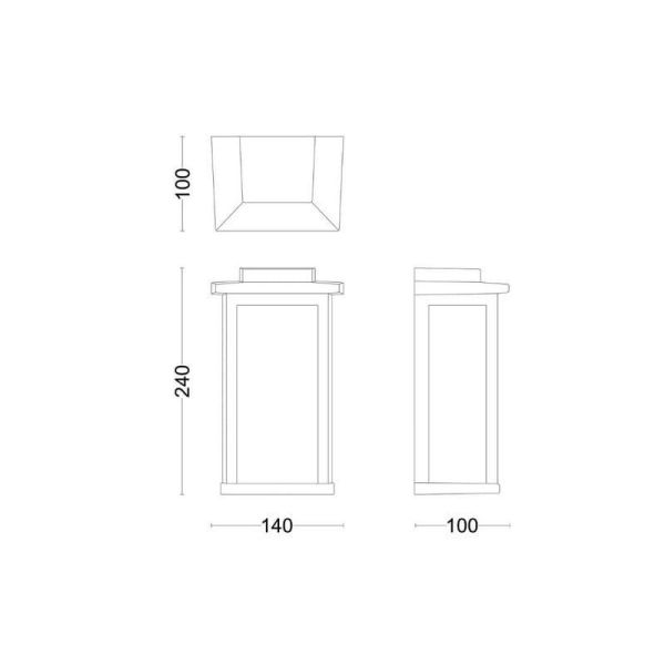 Aplique de pared exterior MIRTH Sin Bombilla max.25W E27| LeonLeds