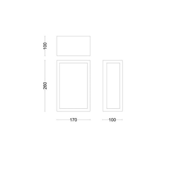 Aplique para exterior ALZOR rectangular Sin Bombilla | LeonLeds