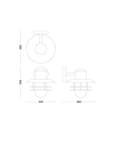 Aplique de pared INYMA Sin Bombila max.25W E27 IP44 | LeonLeds