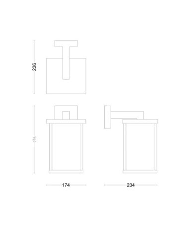 Aplique de pared exterior Cuadrado BELLINI Sin Bombilla E27| LeonLeds
