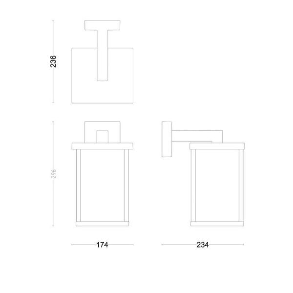 Aplique de pared exterior Cuadrado BELLINI Sin Bombilla E27| LeonLeds
