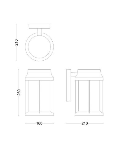 BELLINI Arandela para exterior sem lâmpada máx.25W E27 IP44 | LeonLeds