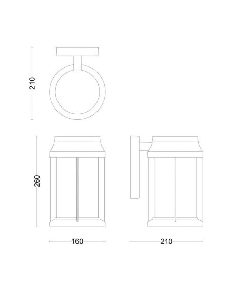 BELLINI Arandela para exterior sem lâmpada máx.25W E27 IP44 | LeonLeds