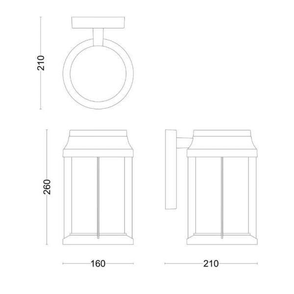 BELLINI Arandela para exterior sem lâmpada máx.25W E27 IP44 | LeonLeds