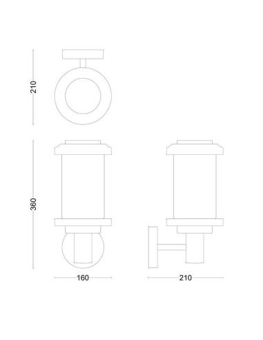 Arandela exterior LISTRA sem lâmpada máx.25W E27| LeonLeds
