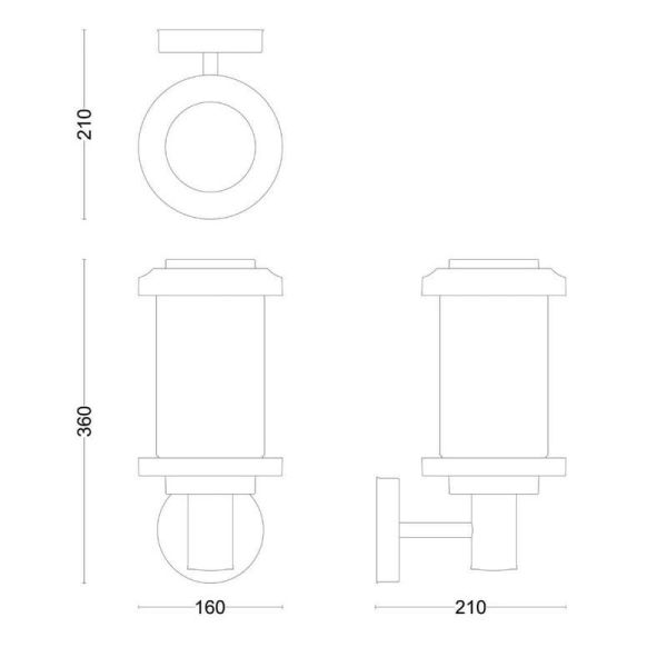 Applique extérieure LISTRA Sans Ampoule max.25W E27| LéonLeds