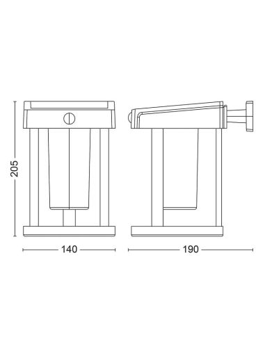 CAMILL Applique murale solaire d'extérieur LED ultra efficace | LéonLeds