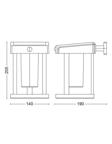 CAMILL Ultra Efficient Solar LED luz de parede solar para exterior | LeonLeds