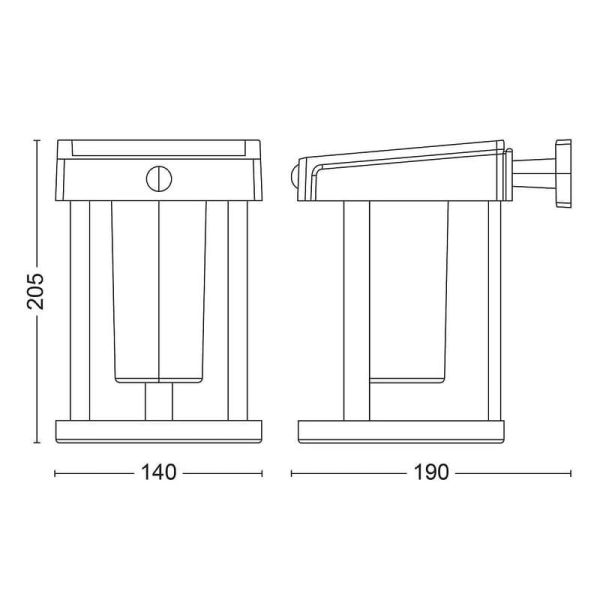 Aplique exterior LED solar CAMILL Ultra Efficient Solar | LeonLeds