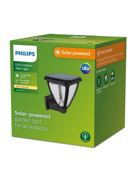 Aplique solar exterior Sin Cables VAPORA LED Ultra Efficient Solar | LeonLeds