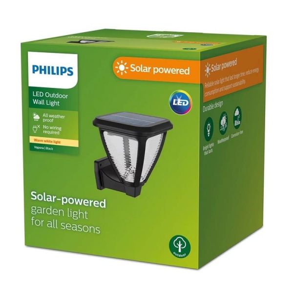 Aplique solar exterior Sin Cables VAPORA LED Ultra Efficient Solar | LeonLeds