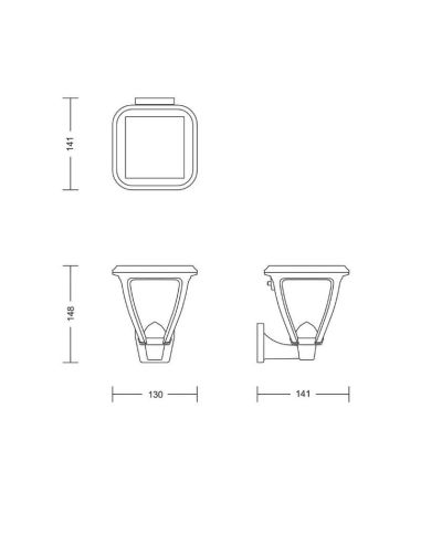 Aplique solar exterior Sin Cables VAPORA LED Ultra Efficient Solar | LeonLeds