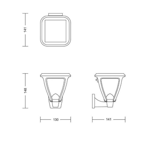 Aplique solar exterior Sin Cables VAPORA LED Ultra Efficient Solar | LeonLeds