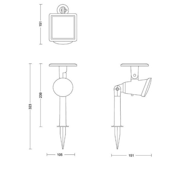 Piqueta solar exterior JIVIX LED Sin Cables Ultra Efficient Solar IP44 | LeonLeds