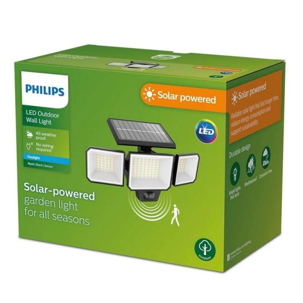 Proyector solar NUSIL Security Sensor movimiento Ultra Efficient Solar | LeonLeds