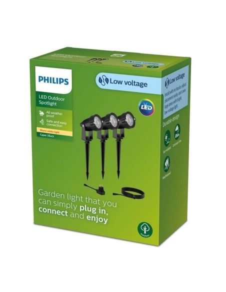 Kit de 3 Piquetas exterior CAPER GardenLink Bajo Voltaje 24V| LeonLeds