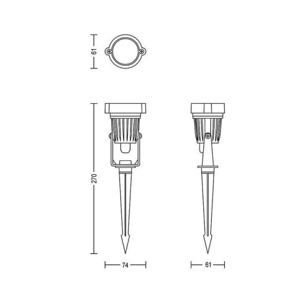 Kit de 3 Piquetas exterior CAPER GardenLink Bajo Voltaje 24V| LeonLeds