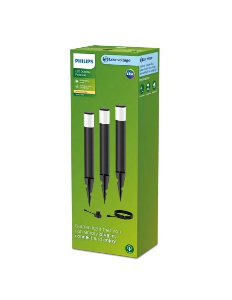 Kit 3 Piquetas PUREX GardenLink Bajo Voltaje 24V 2700K IP44 | LeonLeds