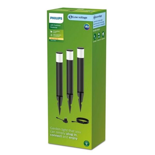 Kit 3 Piquetas PUREX GardenLink Bajo Voltaje 24V 2700K IP44 | LeonLeds