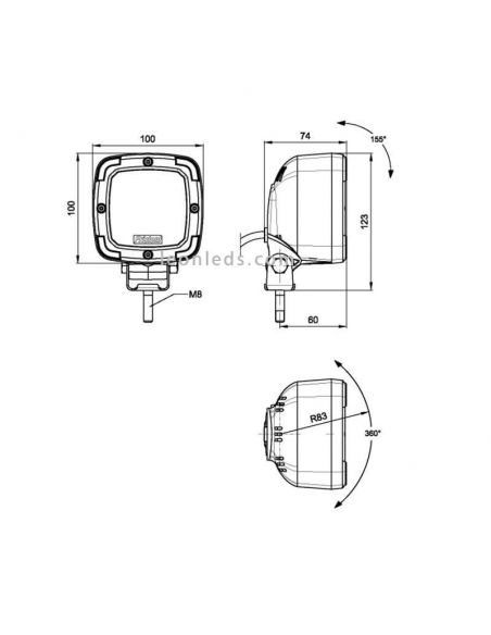 Dimensiones FT-360 LED MAG M78 KN