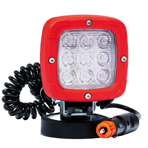 Faro LED potente de largo alcance con base magnética y 3 metros de cable en espiral 4100Lm FT-361 MAG M30 Óptica de Trabajo