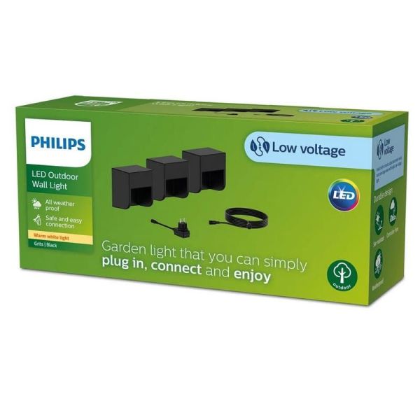 Kit 3 Aplique exterior LED GRITS GardenLink Bajo Voltaje 24V| LeonLeds