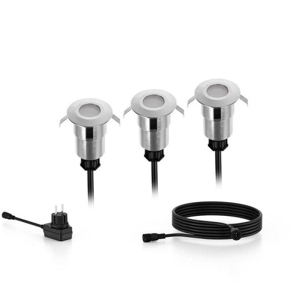 Kit 3 Focos para suelo SPORE GardenLink Bajo Voltaje 24V| LeonLeds