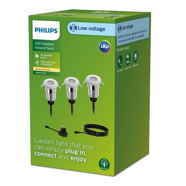 Kit 3 Focos para suelo SPORE GardenLink Bajo Voltaje 24V| LeonLeds