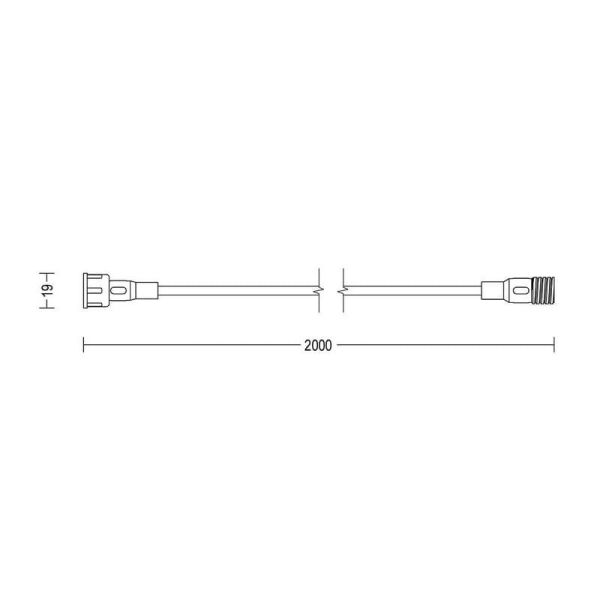 Cabo de extensão GardenLink 2 metros Baixa Tensão | LeonLeds