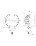 Dimensiones Faro LED Redondo de largo alcance FT-365 LED 2.500Lm 22W Óptica de Largo Alcance
