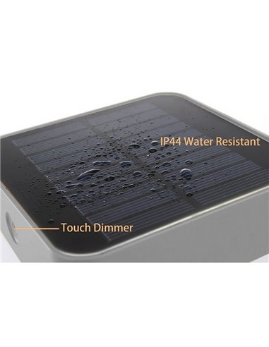 Candeeiro de mesa LED solar e portátil TABLE CUBE branco ou cinza com dimmer touch 3000k