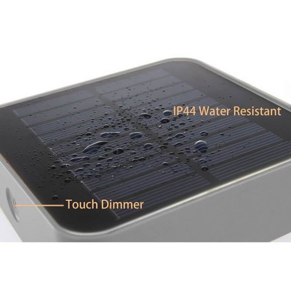 Lámpara de mesa LED solar y portátil TABLE CUBE blanco o gris con regulador táctil 3000k