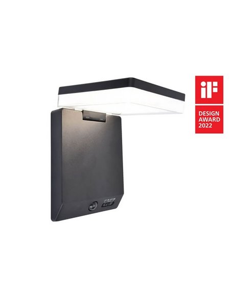 Aplique exterior solar con sensor de movimiento MOZE negro mate* Design Award 2022*
