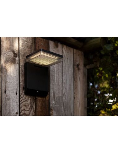 Aplique exterior solar con sensor de movimiento MOZE negro mate* Design Award 2022*