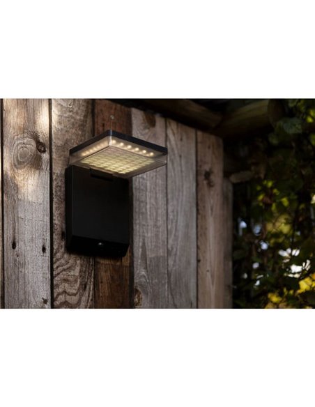 Aplique exterior solar con sensor de movimiento MOZE negro mate* Design Award 2022*
