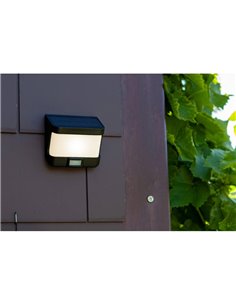 Applique murale panneau solaire TRY LED, noir mat détecteur de mouvement 5000K 2