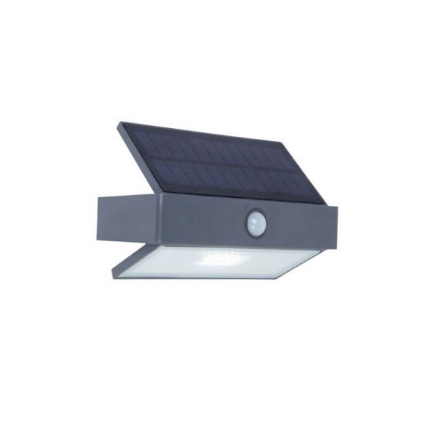 Aplique para exterior LED con sensor y panel solar ARROW antracita 5000K