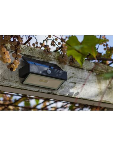 Aplique para exterior LED con sensor y panel solar ARROW antracita 5000K