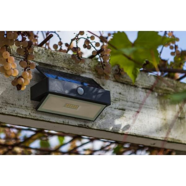 Aplique para exterior LED con sensor y panel solar ARROW antracita 5000K