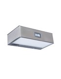 Aplique solar LED BRICK con sensor de movimiento con gran alcance, aceto inoxidable 4000K