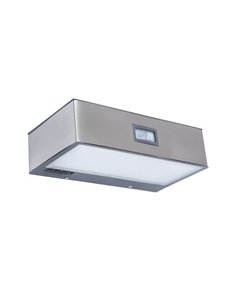 Aplique solar LED BRICK con sensor de movimiento con gran alcance, aceto inoxidable 4000K