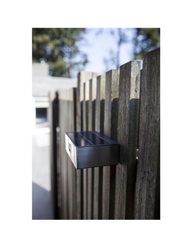 Aplique solar de parede LED BRICK com sensor de movimento de longo alcance, aço inoxidável 4000K