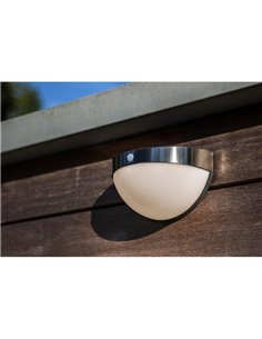 Aplique LED solar meia esfera BUBBLE em aço inoxidável com sensor de movimento 4000K 2