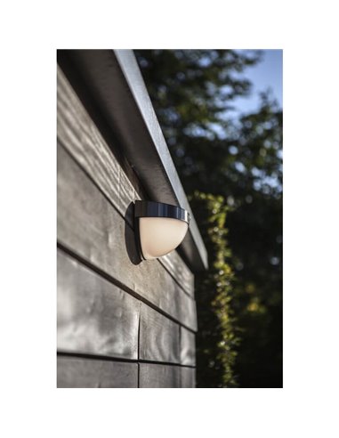 Aplique LED solar de media esfera BUBBLE de acero inoxidable con sensor de movimiento 4000K