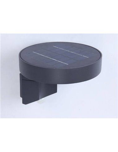 Applique solaire LED ronde DISO avec lyre et détecteur de mouvement, anthracite 4000K